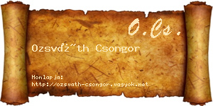 Ozsváth Csongor névjegykártya